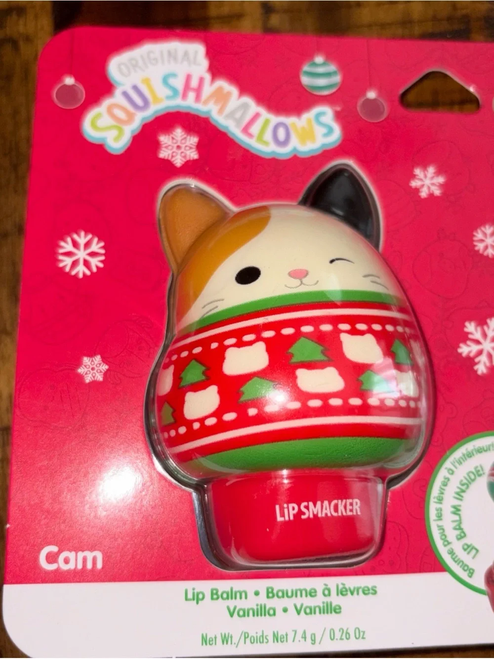 Lip Smacker Cat Squishmallows Holiday Lip Balm - Red & Green